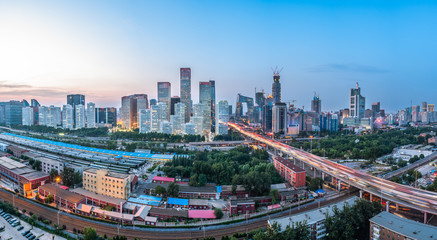 Fototapeta na wymiar aerial view of cityscape in Beijing,China.
