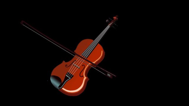 Violin Playing. Animated footage with alpha channel. Looped motion graphic.