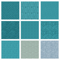 Fototapeta premium Set of seamless abstract pattern, waves background.