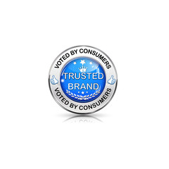 Trusted Brand. Voted by consumers - business elegant icon / button.