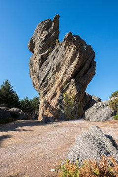 Rocks with strange shapes molded by nature in Castroviejo, Soria (Spain)