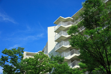 新緑とマンション 