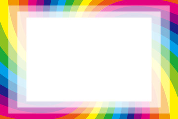 Naklejka premium 背景素材壁紙,写真枠,フォトフレーム,虹色,レインボーカラー,コピースペース,カラフル,楽しい,渦,螺旋,スパイラル