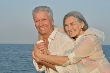 Senior couple at sea