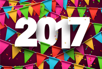 2017 new year pink background.