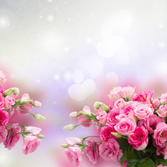 Fototapeta premium bouquet of fresh roses