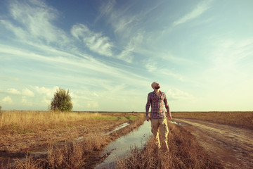 extreme brutal man traveler wildlife autumn