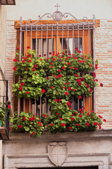 Fototapeta na wymiar Toledo (Spain): window with flowers