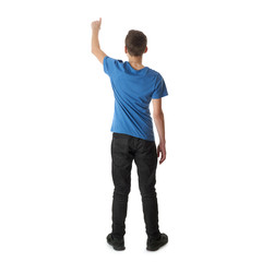 Cute teenager boy over white isolated background