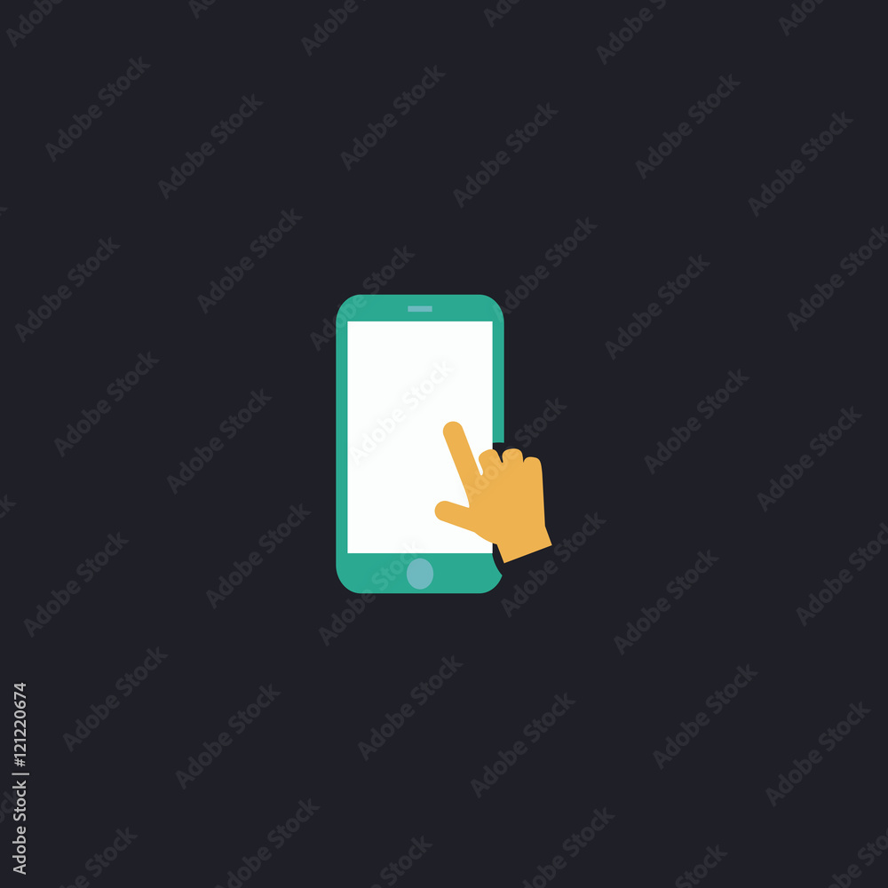Poster touch screen computer symbol