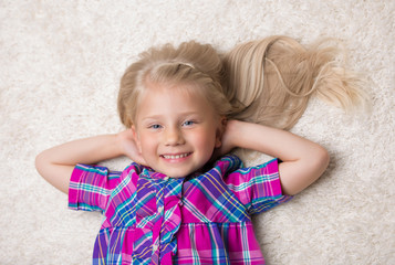 Portrait of happy, positive, smiling, girl