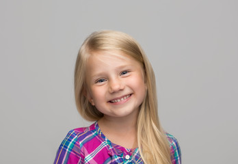 Portrait of happy, positive, smiling, girl © Alezhano