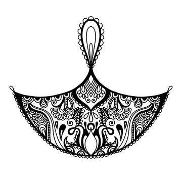 black and white decorative design element of candle to indian Di