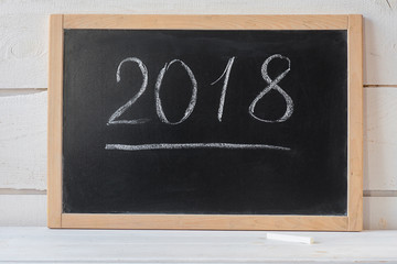 Fototapeta premium 2018 New Year Concept blank blackboard02