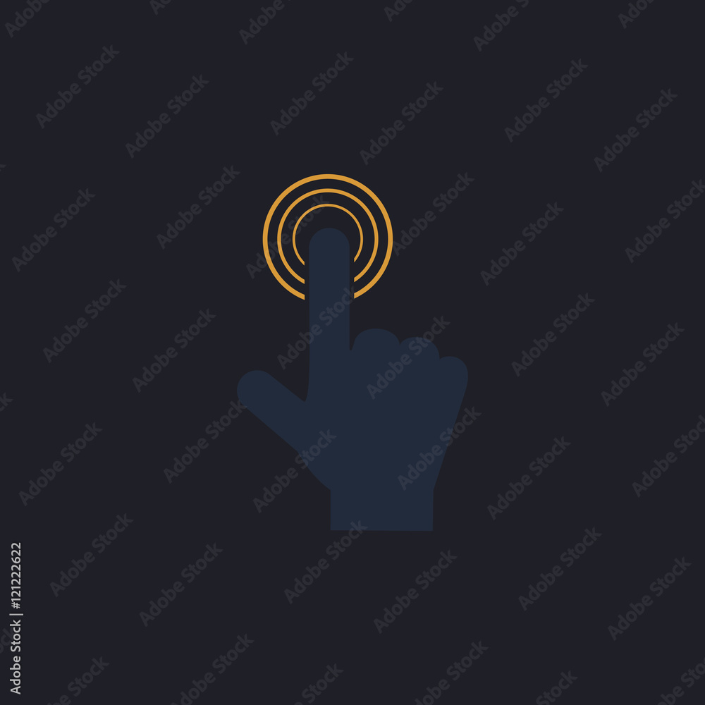 Poster hand click computer symbol