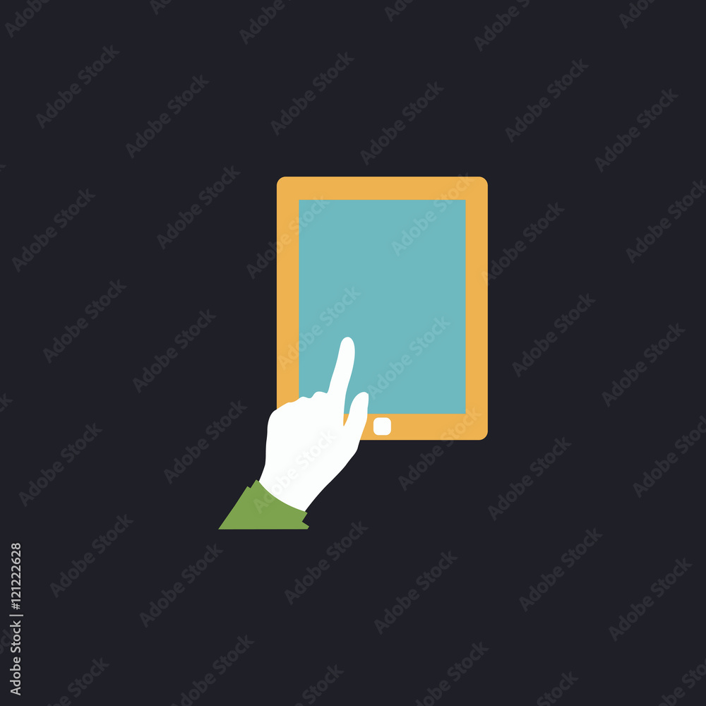 Poster click tablet computer symbol
