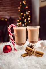  close up view of composite image of hot chocolates 