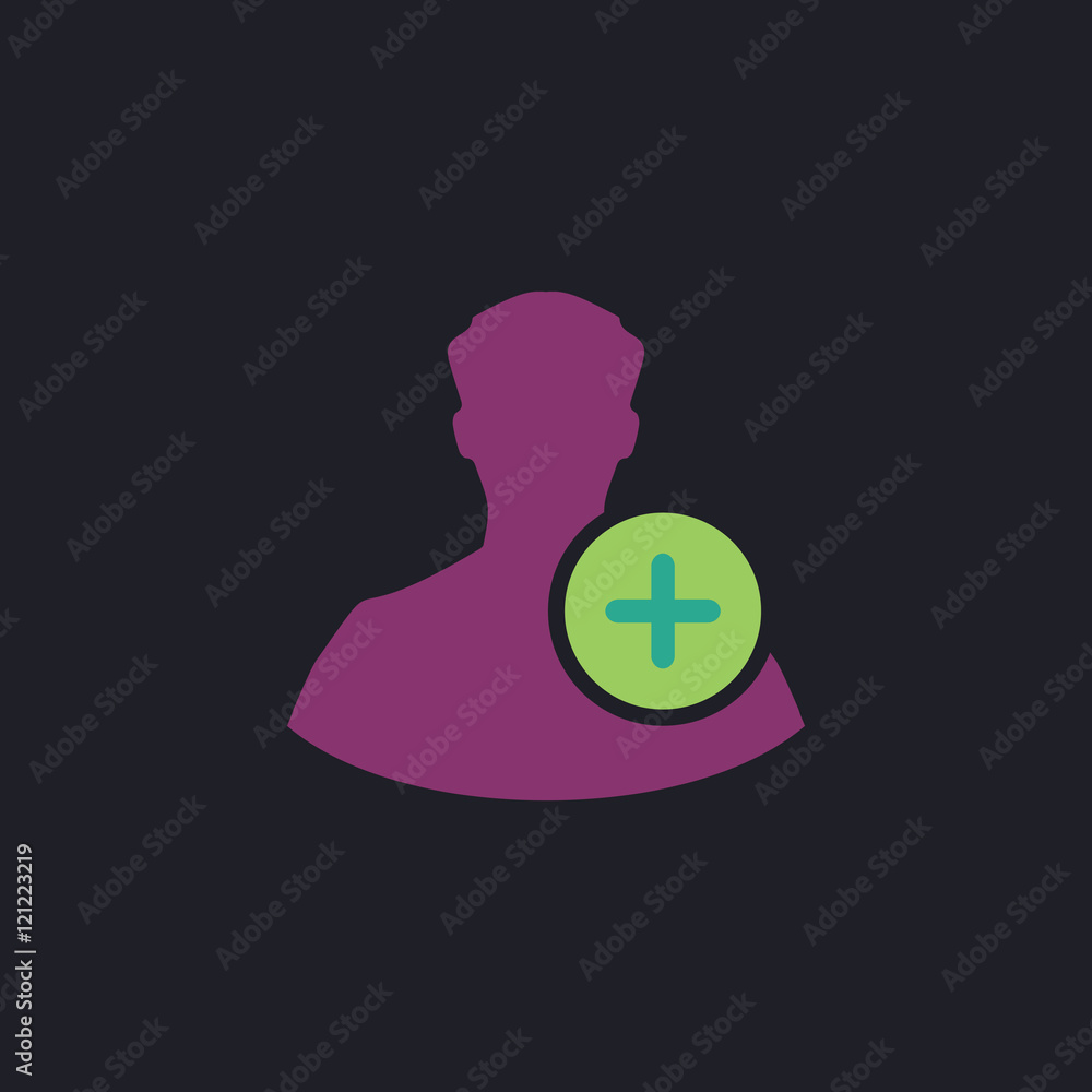 Poster add user computer symbol