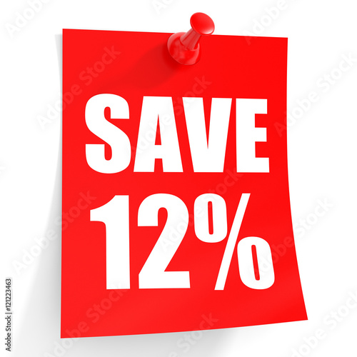 discount-12-percent-off-3d-illustration-on-white-background-stock