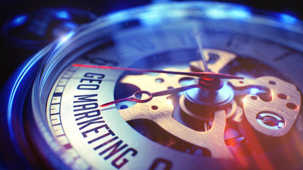 Obraz premium Geo Marketing - Inscription on Pocket Watch. 3D.