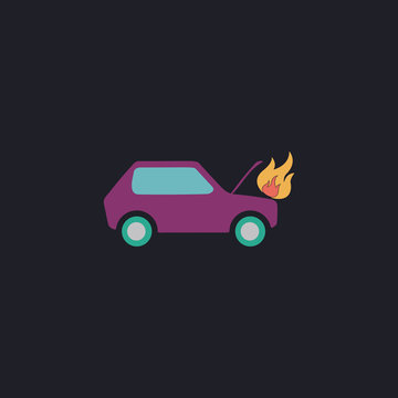 Car fired computer symbol