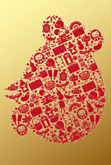 酉年年賀状　背景素材