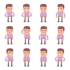 Set of Happy and Cheerful Character Stylist standing in relaxed