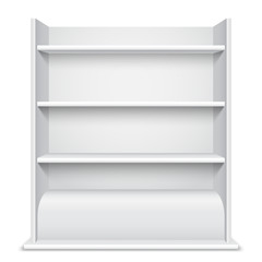 White Showcase wiyh Empty Shelves