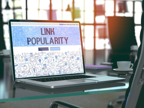 Link Popularity - Concept on Laptop Screen. 3D.