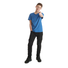 Cute teenager boy over white isolated background