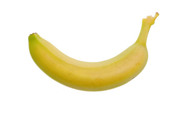 One banana on white background