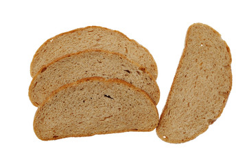 sliced bread isolated on white background