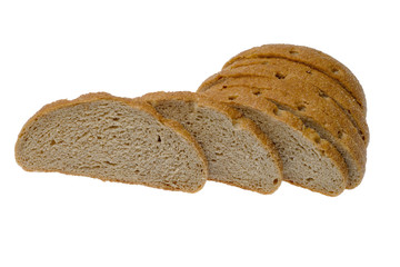 sliced bread isolated on white background