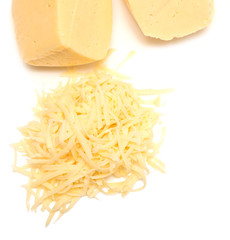 grated cheese on white