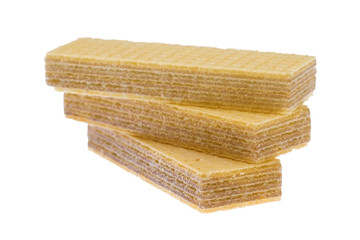 wafer chocolate dessert on white background