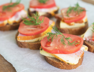 sandwiches on paper