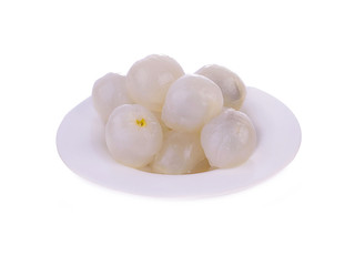 Fresh lychees isolated on white