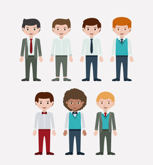 Fototapeta premium Boys cartoon. Kids childhood and people theme. Colorful design. Vector illustration