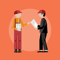 Delivery man on the work isolated vector illustration