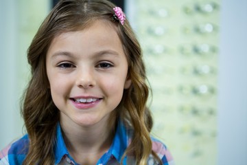 Portrait of cute girl smiling