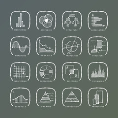 Vector set of grunge web icons