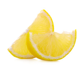 fresh lemon and slice isolated on white