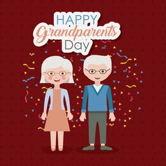 Couple of old man and woman icon.  Grandparents generation and family theme. Colorful design. Vector illustration