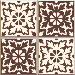 Retro Floor Tiles patern, set of four patterns