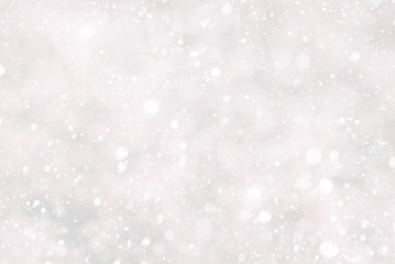 Christmas Background With Snwoflakes And Bokeh, Pink Color