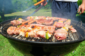 Meat on a barbeque grill