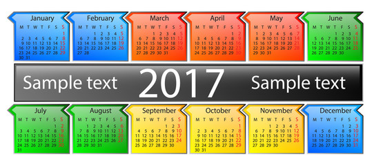 Calendar on 2017 year