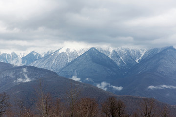 Fototapeta na wymiar Mountain landscape. Krasnaya Polyana, Sochi, Russia