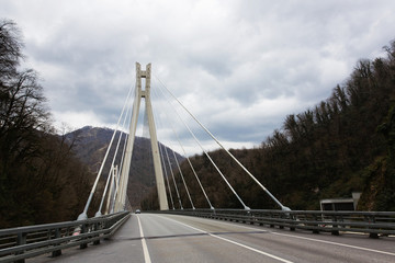 The bridge on the road from Sochi to Krasnaya Polyana to Olympic venues