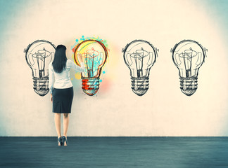 Businesswoman with lots of ideas